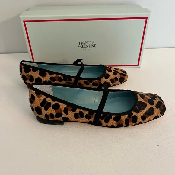 Frances Valentine Animal Print Flats with Black Trim - Picture 3 of 14